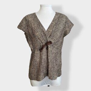 Gerard‎ Darel Leopard Print Silk Blouse